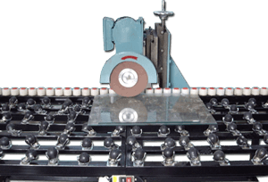 Glass Moved Manually Across Ball Caster Table During Glass Coating Edge Deletion of IG-ED-SA-A